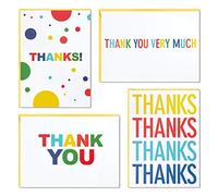 Hallmark, assortimento di biglietti di ringraziamento, colori primari (48 note di ringraziamento per bambini e adulti)