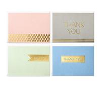 Hallmark Assortimento di biglietti di ringraziamento in scatola, lamina d'oro classica (quattro disegni assortiti, 40 biglietti con buste)