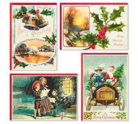 Hallmark, assortimento di biglietti natalizi vintage (12 biglietti e scatola organizer per libri di archiviazione) (5XPX9480)