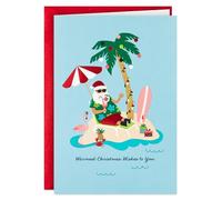 Hallmark Biglietti di Natale in scatola, Babbo Natale tropicale (16 biglietti e 16 buste) auguri di Natale più caldi