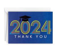 Hallmark Biglietti di ringraziamento per laurea 2024 (40 biglietti di ringraziamento con buste), blu retrò