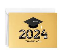 Hallmark Biglietti di ringraziamento per laurea 2024 (40 biglietti di ringraziamento con buste), cappello dorato per laurea