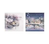 Hallmark Biglietti natalizi illustrati Thomas Kinkade, confezione da 16 in 2 motivi.