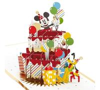 Hallmark Biglietto di auguri 3D e pop up, motivo: Topolino e Plutone, motivo: Disney con lamina dorata e rossa