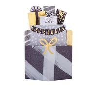 Hallmark Biglietto di auguri 3D e pop up, motivo: torta, grigio, nero, oro