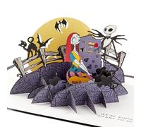 Hallmark Biglietto di auguri 3D e pop up, The Nightmare Before Christmas, Jack Skellington & Sally, compleanno, anniversario, San Valentino, nero, viola, giallo