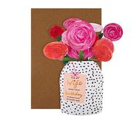 Hallmark Biglietto di auguri 3D per moglie, motivo: vaso di fiori