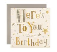 Hallmark Biglietto di auguri di compleanno - design classico con testo in oro e argento