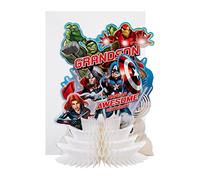 Hallmark - Biglietto di auguri di compleanno per nipote con scultura 3D, design Marvel Avengers Paper Wow