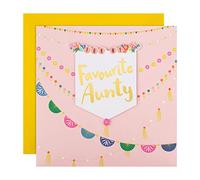 Hallmark, biglietto di auguri di compleanno per zia con scritta in rilievo "Bunting" (lingua italiana non garantita)