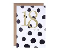 Hallmark Biglietto di auguri per 18° compleanno, design contemporaneo con testo a pois