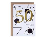 Hallmark Biglietto di auguri per 50° compleanno, design contemporaneo con testo basato su linee