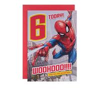 Hallmark Biglietto di auguri per 6° compleanno per bambini, motivo: Marvel Spider-Man
