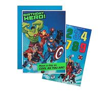Hallmark Biglietto di auguri per compleanno, motivo: supereroi Marvel, con attività