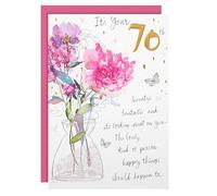 Hallmark Biglietto di auguri per il 70° compleanno, design classico floreale in riliev