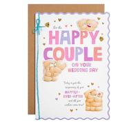 Hallmark Biglietto di auguri per matrimonio, coppia felice, Forever Friends, rosa e blu