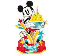 Hallmark Biglietto di compleanno 3D e pop up, Disney Mickey Mouse con cupcake e stelle, per lui, rosso, giallo