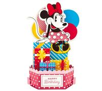 Hallmark Biglietto di compleanno 3D e pop up, Disney Minnie Mouse con regali e palloncini, per lei, rosa, rosso
