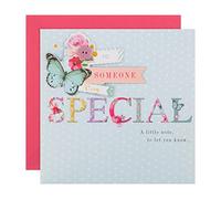 Hallmark Biglietto di compleanno per una persona speciale, motivo farfalla e fiori, rosa, blu