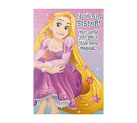 Hallmark Biglietto di congratulazioni per sorella maggiore, design colorato di Rapunzel della gamma Disney Princess