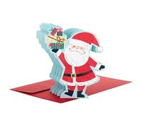Hallmark Biglietto di Natale 3D e pop up, Babbo Natale e regali, rosso, blu