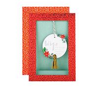 Hallmark Biglietto di Natale per moglie, design contemporaneo con cornice e pallina da appendere
