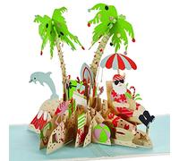 Hallmark, biglietto di Natale pop-up con carta firmata Wonder (Babbo Natale tropicale)