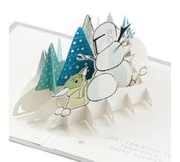 Hallmark Biglietto di Natale, The Mandalorian, 3D e biglietto pop-up, auguri di Natale, design The Mandalorian e Grogu, colorato