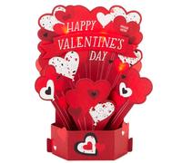 Hallmark Biglietto di San Valentino, 3D e palloncini a forma di cuore pop-up, musicale, luminoso, San Valentino, rosso
