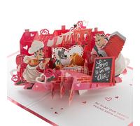 Hallmark Biglietto di San Valentino, 3D e Pop Up Lady and the Tramp, Disney, biglietto di San Valentino, rosa, rosso