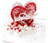 Hallmark Biglietto di San Valentino, biglietto di San Valentino, 3D e pop-up, arco a cuore, striscione, rosso, bianco, rosa