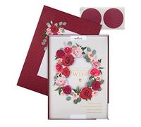 Hallmark Biglietto di San Valentino per moglie, design tradizionale con corona floreale, con scatola, bianco e rosso