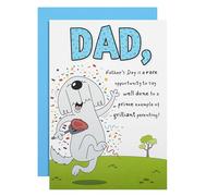 Hallmark Biglietto per la festa del papà, divertente cane bianco e bistecca, verde, blu