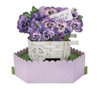 Hallmark Biglietto per la festa della mamma, 3D e pop up, per mamma, nonna, carrello con fiori viola del pensiero, viola