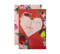 Hallmark Biglietto per la festa della mamma, biglietto per la festa della mamma, cuore con messaggio nascosto, design floreale, rosa, rosso, bianco