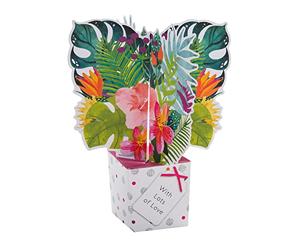 Hallmark Biglietto per la festa della mamma, design 3D e pop-up, piante tropicali, ricordo, verde, blu, rosa, bianco