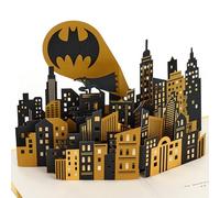 Hallmark Biglietto pop-up 3D per ogni occasione, Batman, pipistrello, Gotham City, compleanno, festa del papà, oro, nero
