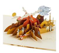 Hallmark Biglietto pop-up 3D per ogni occasione, motivo Star Wars, compleanno, festa del papà, Luke Skywalker, Obi Wan Kenobi, C-3PO, R2-D2, Stormtroopers, oro, giallo, rosso