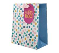 Hallmark Borsa regalo media per diverse occasioni, motivo a pois rosa e blu