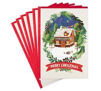 Hallmark Carini biglietti di Natale (6 biglietti con buste) Snowy Cabin