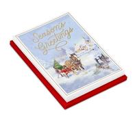 Hallmark Cartoline di Natale in scatola, auguri stagionali (16 biglietti e 16 buste) cavallo e slitta