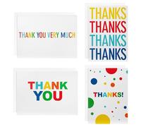 Hallmark Confezione da 48 biglietti di ringraziamento in 4 fantasie, confezione multipla, lettere da colorare, rosso, giallo, verde, blu