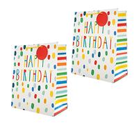 Hallmark Confezione di 2 sacchetti regalo di compleanno grandi in 1 design colorato e brillante