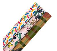 Hallmark Confezione di 3 rotoli di carta da regalo per varie occasioni, 3 disegni vivaci