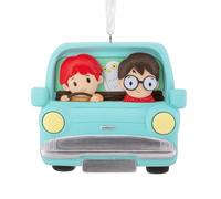 Hallmark Ron & Harry in Flying Card Keepsake Ornamento da appendere, decorazione per albero di Harry Potter, blu