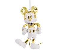 Hallmark Decorazione da appendere in ceramica, motivo: Topolino, Disney, per Natale, compleanno, bianco, oro