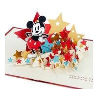 Hallmark Disney - Biglietto pop-up 3D con Topolino per tutte le occasioni, celebrazione, compleanno, festa del papà, figlia, figlio, nipote, rosso, blu, oro