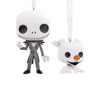 Hallmark Funko POP! The Nightmare Before Christmas - Decorazione per albero di Natale, Jack Skellington e Zero, confezione da 2