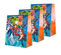 Hallmark Grande sacchetto regalo, confezione da 3, motivo: Marvel Avengers, compleanno, Natale, bambini, blu, arancione