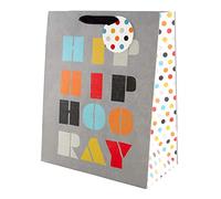 Hallmark Grande sacchetto regalo, grigio a pois, per compleanno, celebrazione, pensionamento, anniversario